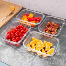 32 - teiliges Glasspeicherset für Lebensmittel (16 Glasschalen + 16 Deckel) mit verbesserten Rastdichtdeckeln – luftdichte Lunchbox, geeignet für Mikrowelle/Ofen/Kühlschrank/Geschirrspüler (Grau) - Grau - Übersicht 4