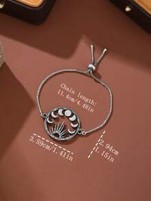 1件装时尚简约镂空月亮图案派对礼物手链，可调节完美设计饰品，周年纪念礼物 - 手鍊 - 查看 6