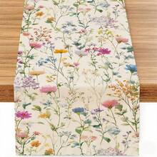 1条春季花卉图案桌旗，现代风格，家居厨房装饰；1条桌旗，4个餐垫，1个靠垫套；桌旗和餐垫套装；多种产品组合可选；家居装饰、室内/室外派对用品、房间装饰。适用于日常家居厨房装饰和活动派对装饰。 - 彩色 - 查看 15