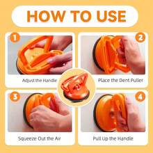 Bộ dụng cụ sửa chữa vết lõm xe hơi 3 món/bộ, thiết kế mới nhất năm 2026, dụng cụ hút mạnh mẽ để loại bỏ vết lõm, dụng cụ sửa chữa vết lõm không cần sơn cho thân xe (Màu cam) - 1 chiếc dụng cụ nắn vết lõm - Xem 2