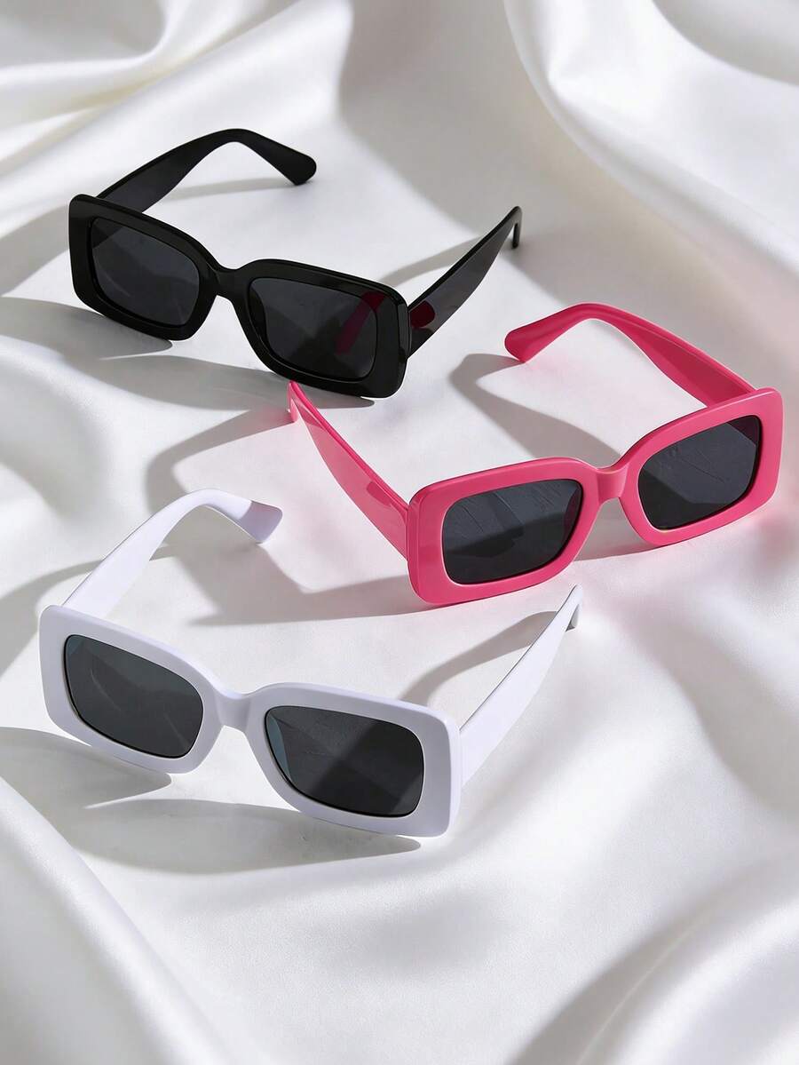 3 pares de gafas con montura pequeña y con estilo, gafas retro de moda, versátiles para crear diferentes looks - Multicolor - Ver 1