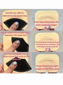 Khuôn kẻ lông mày, dụng cụ thước kẻ tái sử dụng cho kỹ thuật phun xăm thẩm mỹ, tạo hình và thiết kế hình xăm. - Nhiều màu - Xem 6