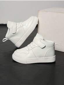 Children's Fashionable Casual Versatile New High-Top Canvas Sneakers, Fresh Style For Spring & Autumn - White - View 3