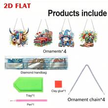4 قطع مجموعة رسم الماس المعلق بنمط عيد الاستقلال، فن الماس 5D DIY ديكور سطح الطاولة، حرفة ترصيع الأحجار الكريمة لديكور المنزل وغرفة النوم وسطح الطاولة - مشاهدة 10