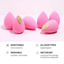 Practical AOA Studio Collection Makeup Sponge Set Latex Free And High-Definition Set Of 6 Makeup Wonder Blender For Powder Cream And Liquid, Super Soft Wonder Beauty Cosmetic - 1 - 查看 5