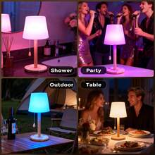Cordless Shower Lamp, Rechargeable Bathroom Lamp With 16 Color Changing Options, Dimmable Table Lamp With Remote Control, LED Night Light For Shower Area, Bedroom, Restaurant, Camping - RGB - View 8