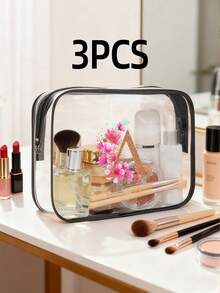 3件套 - 1个化妆包、洗漱包、收纳袋、化妆品收纳包、手提包、轻便旅行居家两用包、旅行必备品、珠宝收纳包、唇彩收纳包、指甲油收纳包、化妆品收纳包、发带和腕带 - 多色 - 查看 36