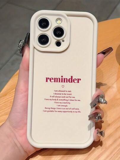 Slogan Dopamine Inspirational Quote Gradient Color Staircase Photo Frame Phone Case, Soft Silicone Cartoon Design Protective Cover For IPhone 16/17 Pro Max, Apple/Android Phones