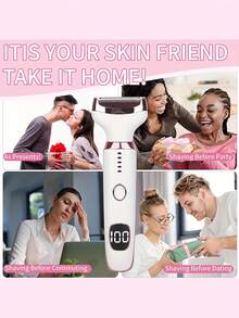 女士电动剃毛器，干湿两用，五合一比基尼修剪器，适用于面部、鼻子、眉毛、手臂、腋下、腿部和私处，无痛脱毛 - 查看 4