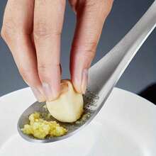 1 Piece Stainless Steel Ginger Garlic Mashing Spoon - Manual Kitchen Tool For Puree, Easy To Clean, Durable Design, Efficiently Grinds Ginger Garlic, Ginger Garlic Masher |       Stainless Steel Spoon |       Durable Kitchen Supplies - Silver - View 9