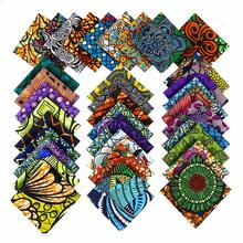 100pcs African Fabric Squares, Polyester Pre-Cut Patchwork Bundle, Multicolor Patterns, Handwash Craft Quilting Fabric, Suitable For DIY Sewing And Handmade Accessories - Mixed Colors - View 1