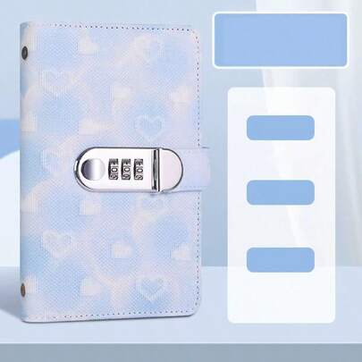 女士可爱心形密码锁钱包，便携式密码锁现金收纳本，可重置密码零钱包，适合旅行和日常使用，最多可容纳10000元现金，女士迷你钱包，小钱包，零钱包