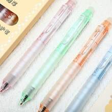 4支装云朵软性可擦圆珠笔，可爱可伸缩笔身，配有持久耐用的保护套，0.5mm水晶蓝墨水，学生适用 - 按下可擦筆 - 查看 5
