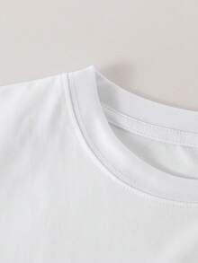 1 Set Men Short Sleeve T-Shirt & Cargo Shorts, Casual Versatile Commute Outdoor Street Style, Spring - Black and White - View 5