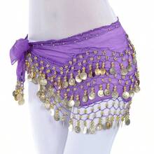 1pcs Sequin Tassel Waist Scarf Headscarf Triangle Scarf Shawl Modern Dance Costume Hip Hop Fashion Punk Sequin Tassel Triangle Scarf Belt, Suitable For Dance, Street Outing, Party, Easily Enhance Outfit Sophistication! - 杏色 - 查看 2