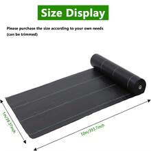 1pc Barrier Fabric, Opaque, UV Stabilized, Garden Ground Cover - 1pc Black - View 3