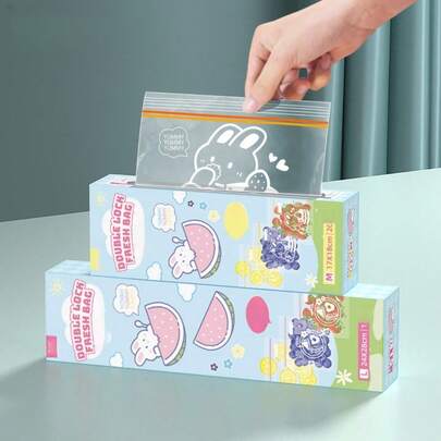 1盒（15/20/55个）厨房保鲜密封袋，冰箱收纳袋，适用于存放水果、蔬菜、面包、肉类，保持食物新鲜卫生，母亲节礼物