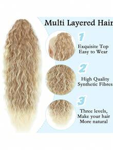 Ponytail Extension 30 Inch Drawstring Pony Tails Hair Extensions For Women Long Curly Ponytail Synthetic Hairpieces For Daily Use Auburn - Multicolor - View 7