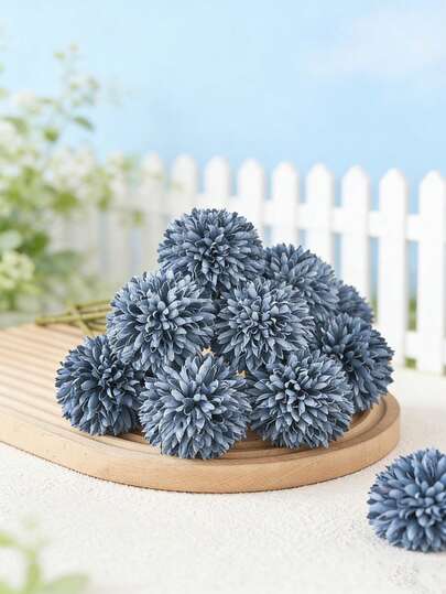 8/16pcs Artificial Chrysanthemum, Dandelion, Hydrangea Flower Bouquet, Suitable As Gifts, Bridal Wedding, Home, Office, Cafe, Party, Dorm Room Decor, School Supplies