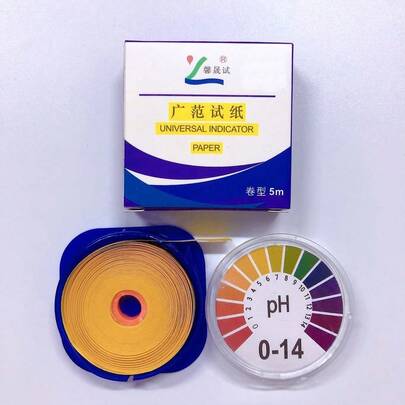 5米/卷 PH 0-14 试纸，广谱酸碱指示剂，圆形塑料盒