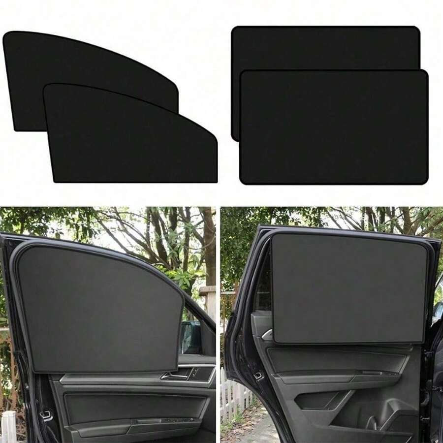 Magnetic Sunshade Curtain, Car Window Sun Visor, UV Protection, Fits Most Vehicles, Reduces Heat And Glare - A - View 1