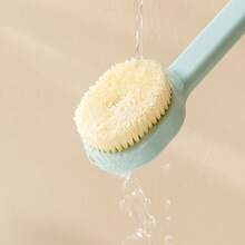 1pc Liquid Refillable Push-Pull Shower Brush, Nylon Bristle Long Handle Back Scrubber, Shower Loofah, Mud Back Brush - Multicolor - View 9