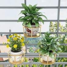 Bộ 3 giá treo chậu hoa bằng sắt, giá đỡ chậu cây gắn lan can ban công cho các loại cây leo. - Nhiều màu - Xem 2