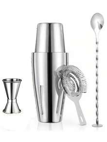 4/8pcs Stainless Steel Cocktail Shaker Set, Bartender Tools, Cocktail Mixer, Boston Shaker, Martini Shaker - Multicolor - View 12