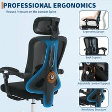 Home Office Chairs - Black Frame - Black Vertical Double Mesh - Electroplated Feet - View 5