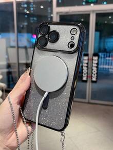 1 ốp lưng điện thoại TPU mạ điện từ tính lấp lấp lánh, tương thích với iPhone 17/17 Pro/17 Pro Max/17 Air/8P/X/XS/XR/XS Max/11/11 Pro/11 Pro Max/12/12 Pro/12 Pro Max/13/13 Pro/13 Pro Max/14/14 Pro/16 Plus/14 Pro Max/15/15 Pro/15 Plus/15 Pro Max/17/17 Pro, kèm miếng dán bảo vệ ống kính. - màu đen - Xem 9