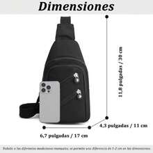 Mochila Bandolera para Hombre y Mujer,Mochila Cruzada Antirrobo Bolso,Bolsa de Pecho con Conector para Auriculares,Ligero Sling Bag Múltiples Compartimentos,para Correr,Senderismo,Ciclismo,Viajes,43450267 - Verde militar - Ver 5