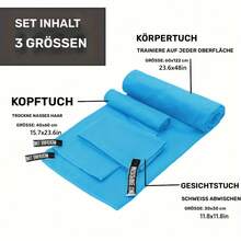 Two Microfiber Sports Towels, Suitable For Outdoor Travel, Swimming, And Beach Use. They Are Anti-Static, Highly Absorbent, Soft And Skin-Friendly, And Convenient And Practical. - 藍色 - 查看 2