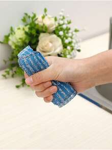 4/8/16件装钢丝球清洁刷，加厚百洁布，海绵擦，碗锅清洁布，厨房抹布 - 多色 - 查看 8