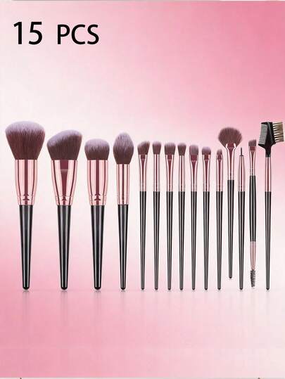15Pcs Makeup Brush Eye And Face Professional Makeup Brush Set For Makeup Beginner Or Professional