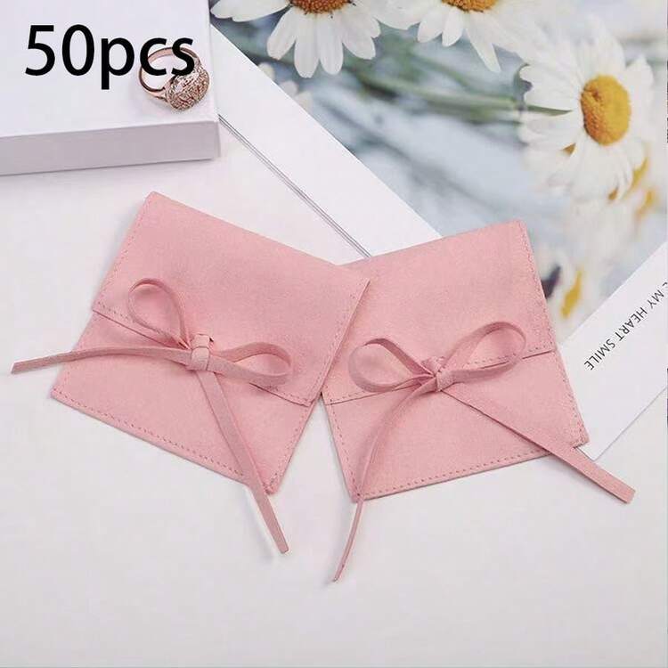 1/30/50pcs Super Fine Fiber Jewelry Packaging Bags, High Quality Jewelry Gift Bags, Wedding Party Birthday Favor Candy Bags, Earring Bracelet Necklace Fashionable Small Storage Bags, Gift Bags - Multicolor - View 12