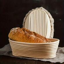 1pc Round/Oval Rattan Bread Proofing Basket With Liner, Sourdough Bread Baking Basket, Multi-Functional Kitchen Tool, Multiple Sizes Available, Handmade Bread Shaping Basket, Natural Rattan Material - View 8