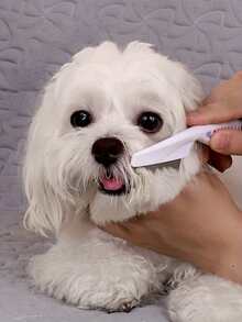 宠物面部刷，白色PP材质，细密刷毛，有效去除泪痕，防止毛发打结，可拆卸清洗，宠物美容用品 - 彩色 - 查看 5