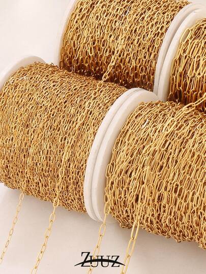 Dây xích chữ O bằng thép không gỉ dài 1 mét, phụ kiện trang trí thích hợp cho ví và dây chuyền, phụ kiện tự làm bán sỉ, phụ kiện cho dây chuyền, vòng tay, lắc chân và các loại trang sức khác.