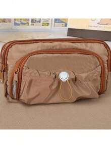 1pc Cute Cartoon Large Capacity Pencil, Japanese/Korean Student Pencil Box, Unisex Pencil Pouch, Multi-Functional Pencil Bag, Minimalist Pencil, Cosmetic Bag, Toiletry Bag, Back To School Essential Pencil Bag, Backpack,Stationery - Brown - 查看 16