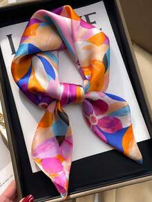Women's Printed Scarf Spring/Summer, Color-Matched, Lightweight And Elegant Neck, Can Be Used As Headscarf, Headband, Choice To Enhance Your Overall Look,Mother's Day Gifit. - 多色 9 - 查看 1