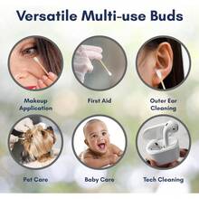 1pcS 100 Cotton Swabs, Bamboo Cotton Swabs, Cotton Swab Sticks, Ear Picks, Cosmetic Cotton Swabs, Double-Ended Cotton Swabs, Thin Spool Cotton Swabs, Spiral-Tipped Cotton Swabs, Cosmetic Cotton Swabs, Pointed Cotton Swabs, Spiral-Tipped Cotton Swabs, Makeup Remover Cotton Swabs, Acne Spotting Swabs. Double-Ended Soft Cotton Swabs, Suitable For Delicate Skin, Made Of 100% Pure Cotton, No Plastic, Suitable For Beauty And Daily Life. - A - 查看 7