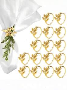 12pcs Satin Napkins & Napkin Rings Set - Suitable For Wedding Party Celebrations And Holiday Dinners, Smooth Fabric Napkins With Metal Napkin Rings - Multicolor - View 10