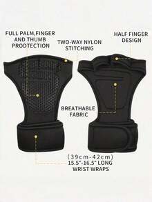 Breathable Unisex Fingerless Fitness Gloves, Suitable For Weightlifting And Workout, With Adjustable Wrist Strap, Breathable Polyester Mesh, Gym Accessories - Màu xanh lam - Xem 4