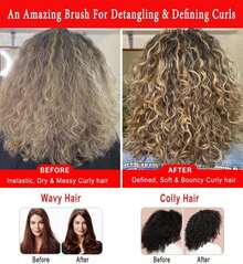 9 Row Detangling &Amp; Defining Brush For Wavy, Curly Or Coily Hair By KTKUDY - Blow-Drying, Styling &Amp; Finishing Brush For Shaping And Separating Curls - MàuD - Xem 2