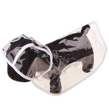 1件透明PU全包覆式带帽狗狗雨衣，防水宠物户外外套 - 白色 - 查看 5