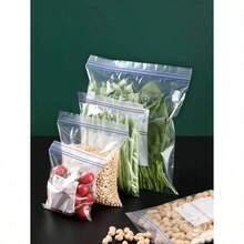 65 bolsas selladas para mantener los alimentos de la cocina frescos, bolsas herméticas transparentes para almacenar alimentos congelados en el refrigerador, organizador y almacenamiento de alimentos de cocina, adecuado para granos, frutas, verduras, carnes, frutas secas y bolsas de clasificación de aperitivos - Multicolor - Ver 5