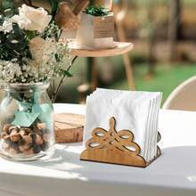 1 Set Wooden Hollow Design Napkin Holder, Rustic Style Napkin Box, Suitable For Restaurant, Kitchen And Countertop Decor, Perfect Match For Cocktail Table And Home Decor - Elegant Desktop Accessory - A - View 4