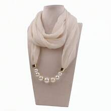 1pc Pearl Pendant Scarf Necklace Neck Warmer - Multicolor - View 9