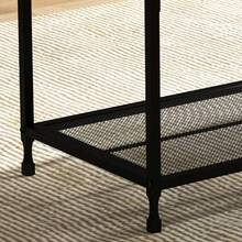 Industrial 2-Tier Coffee Table For Living Room - Rustic Design With Sturdy Metal Frame - Wire Mesh Shelf - Rectangular, Easy To Assemble, Ideal For Small Spaces And Vintage Decor - Brown - View 7