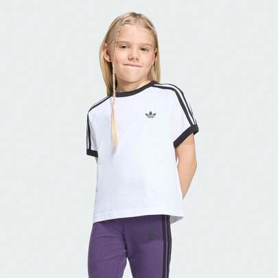 Adidas Originals Toddler 3 Stripes Short Sleeve T-Shirt, Knitted Collarless Tee TKC9507